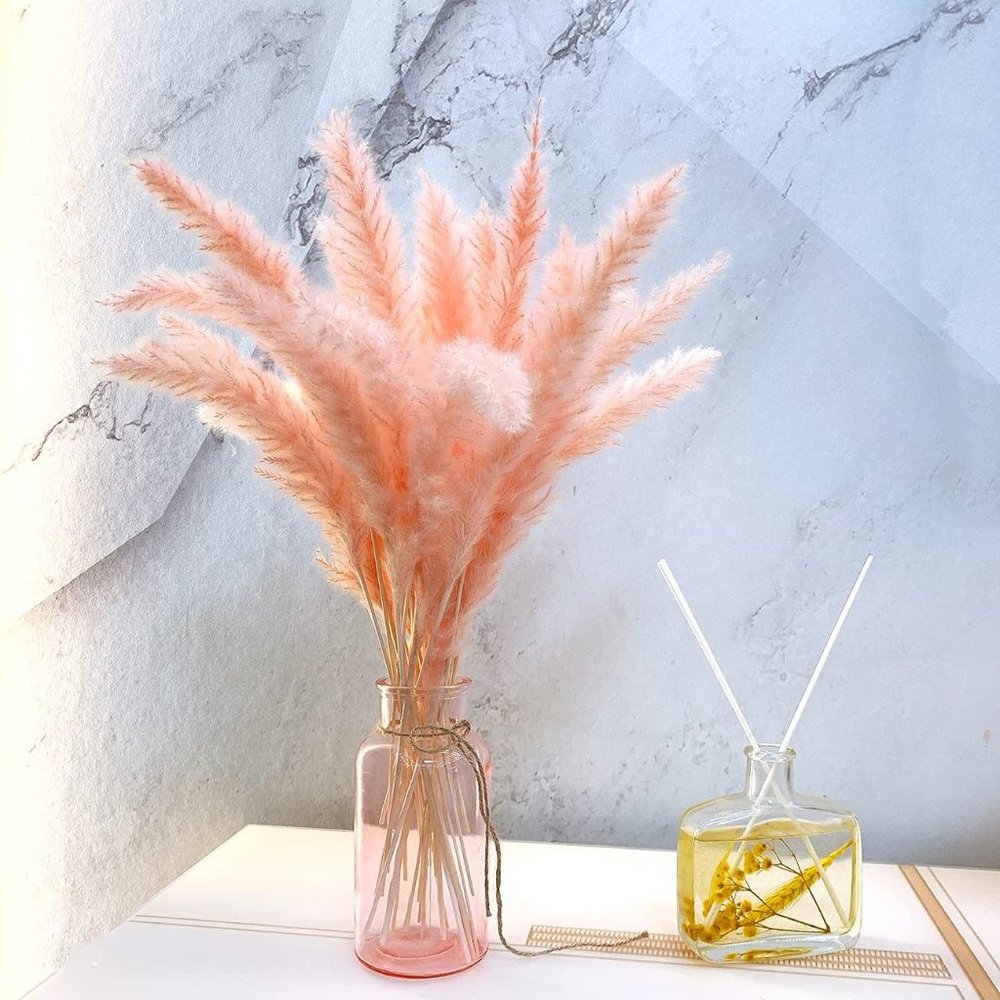 30 Pcs Luscious Pink Natural Dried Pampas Grass Pampas Grass Boho Decor for Home